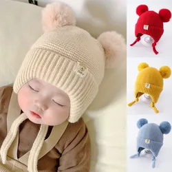 Gorro de invierno para bebé con orejeras y forro de algodón