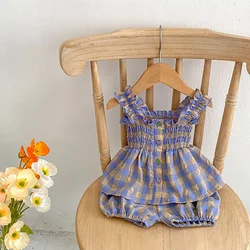 Milangel Conjunto princesa bebé niña cuadros algodón