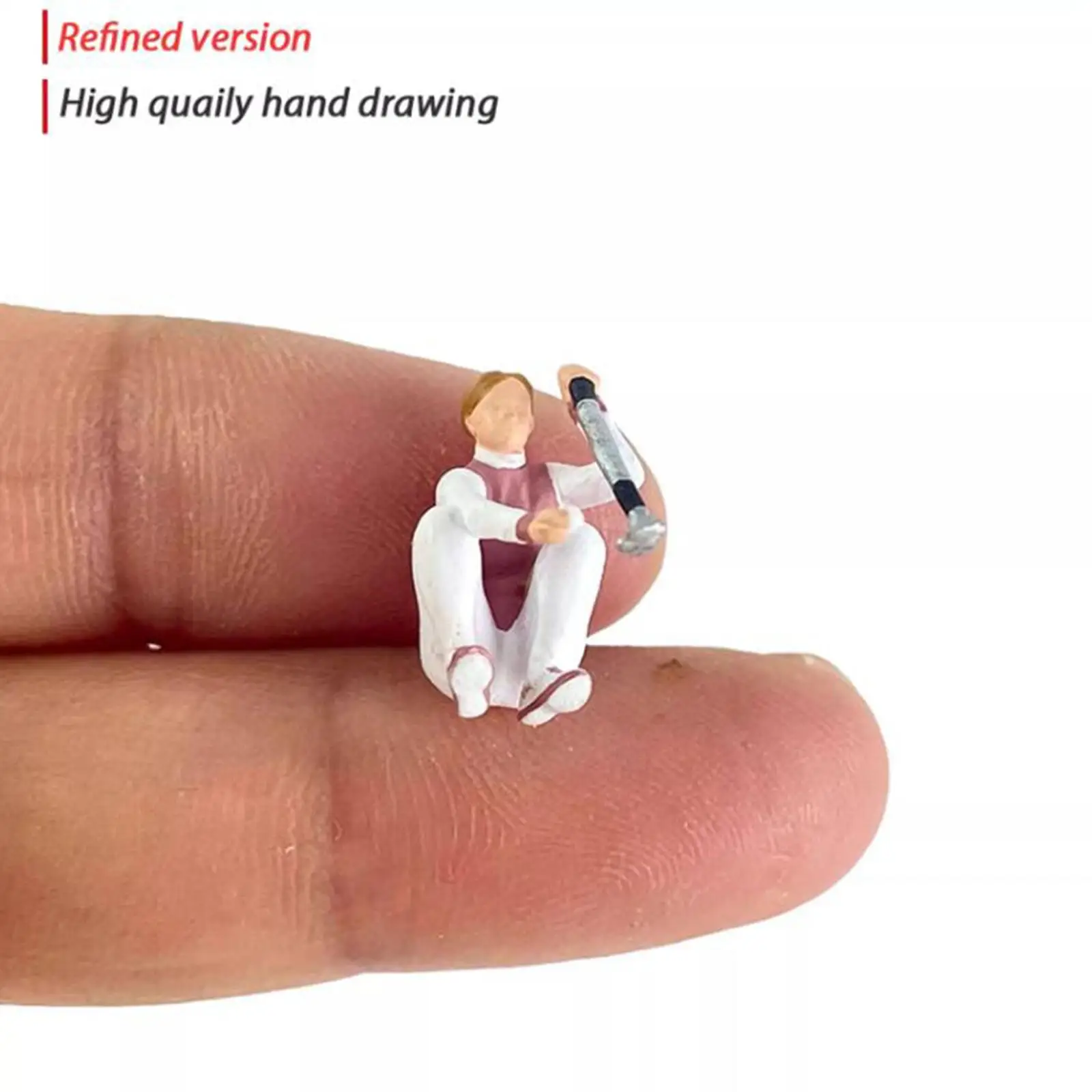4 Pieces 1:64 Hand Painted People Figures Tiny People Model Miniature Diorama Golfer Figure for Miniature Scene Ornament