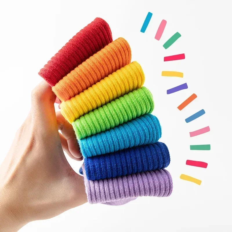 Calcetines largos hasta la rodilla para niño y niña, medias de algodón suave, a la moda, para primavera y otoño