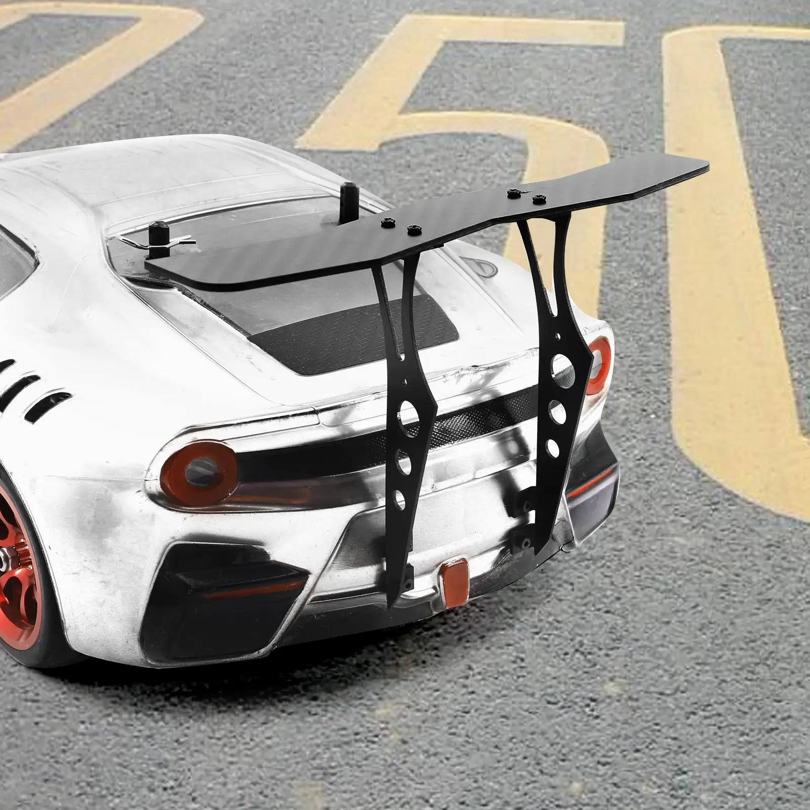 1:10 Scale RC Car Tail Wing Spare Parts Carbon Fiber Sturdy DIY Accs Mini Car Rear Wing Replacement for Truck Crawler Model