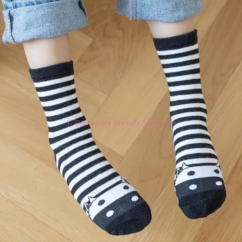 85AE 5 pares calcetines para niños calcetines algodón calcetines con patrón dibujos animados para niños 1 a 12 años - imagen 4