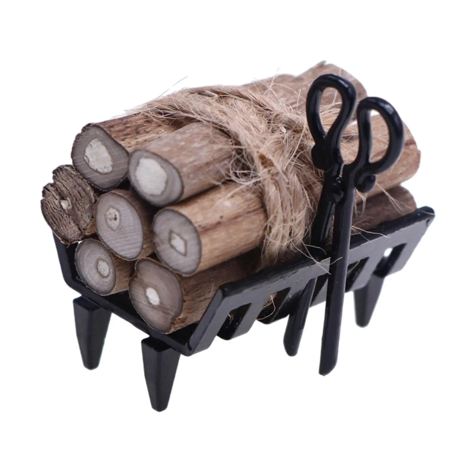 1/12 Dollhouse Firewood Pile Miniature Garden Figurine for Outdoor Layout