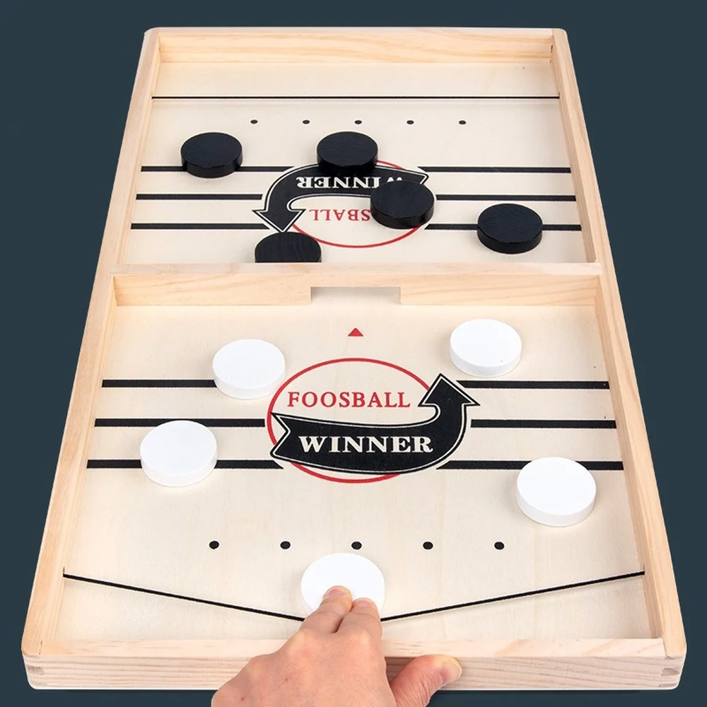 Juego de Puck de eslinga rápido, juegos ganadores de Hockey de mesa de madera, juguetes de ajedrez interactivos para niños y adultos, juego de mesa de batalla de escritorio