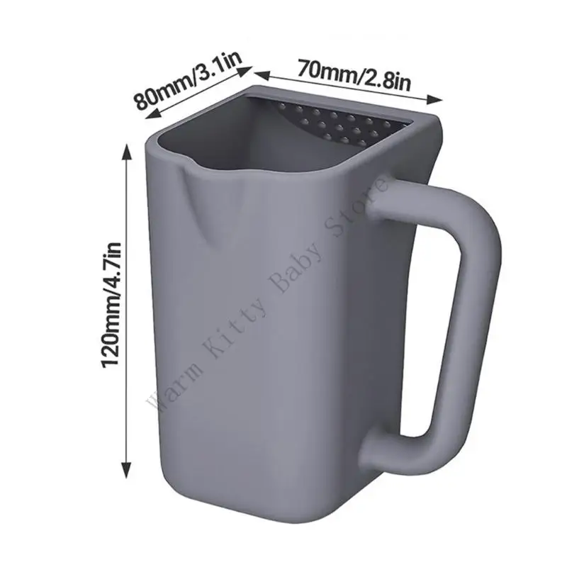 Taza de enjuague de silicona para bebé con mango antideslizante - imagen 2