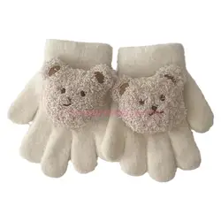Manoplas de invierno con estampado oso para niño – Algodón suave