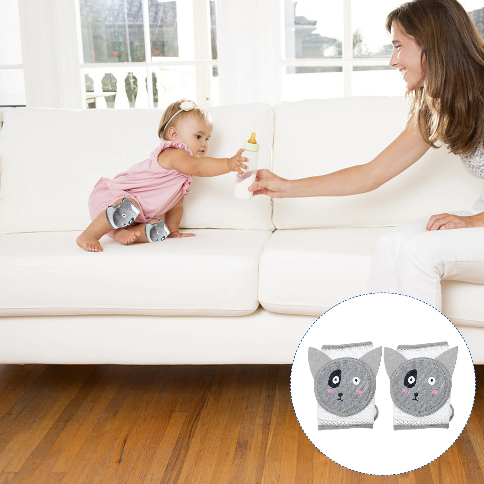 Protectores de rodilla para bebé, almohadillas antideslizantes de dibujos animados, esponja más gruesa, Protector infantil para gatear, suministros para niños pequeños, 2 uds.