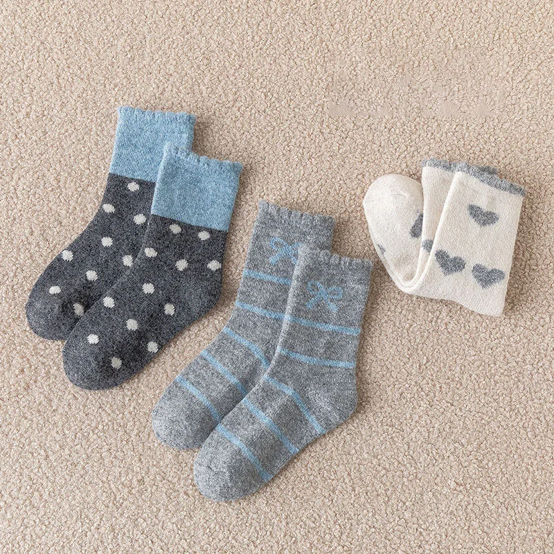 Calcetines de invierno altos para niñas de punto cálido en tubo - imagen 2