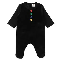 Body Terciopelo Pijama Manga Larga Bebé con Botones