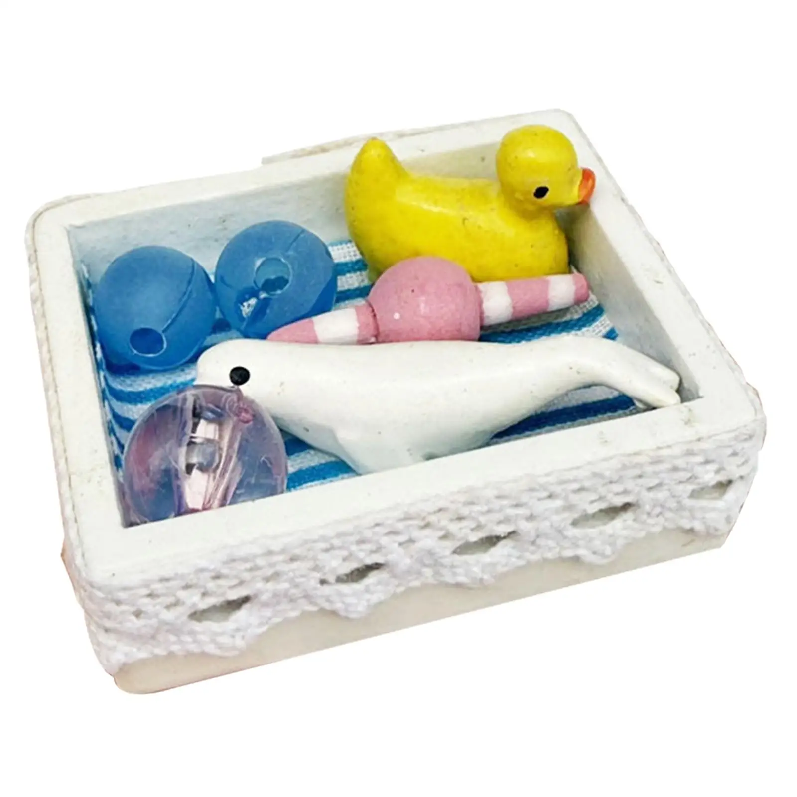 Doll House Toy Storage Box Bath Toy Box for Diorama Scene Props Decoration