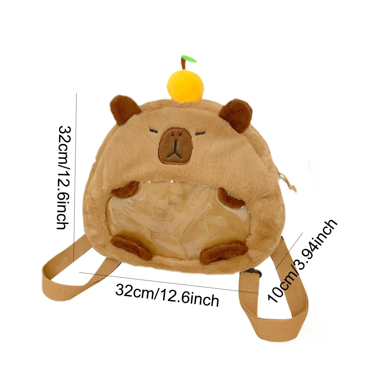 Plush Capybara Backpack Practical Lightweight Stylish Lovely Knapsack Stuffed Animal Bag for Gifts Festival Trips Kids Daily Use