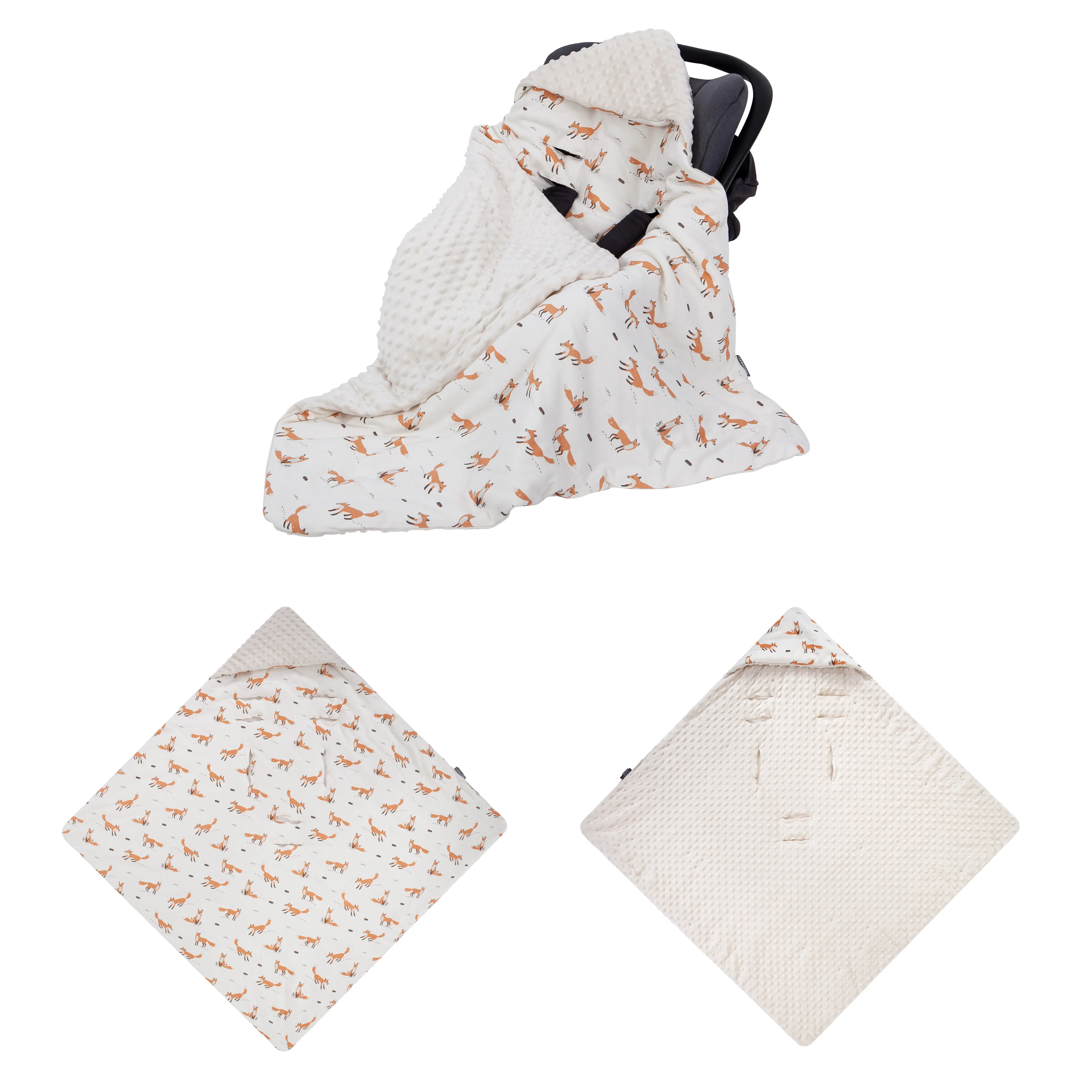 Manta con capucha para bebé recién nacido – Funda antiviento para silla de coche - imagen 2