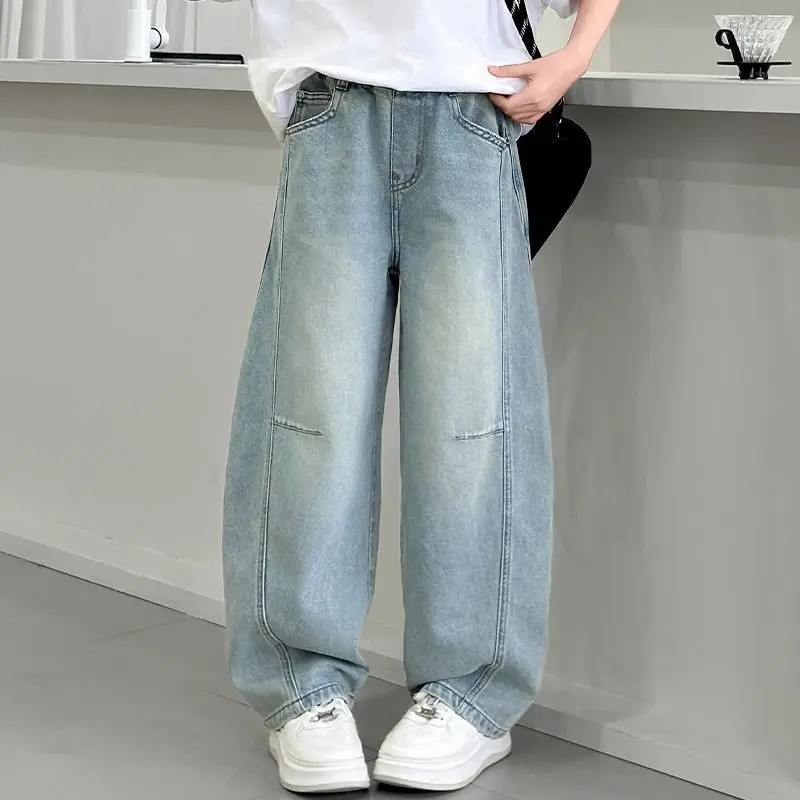 Pantalones vaqueros de pierna ancha para niñas – Ajustados largos informales - imagen 3
