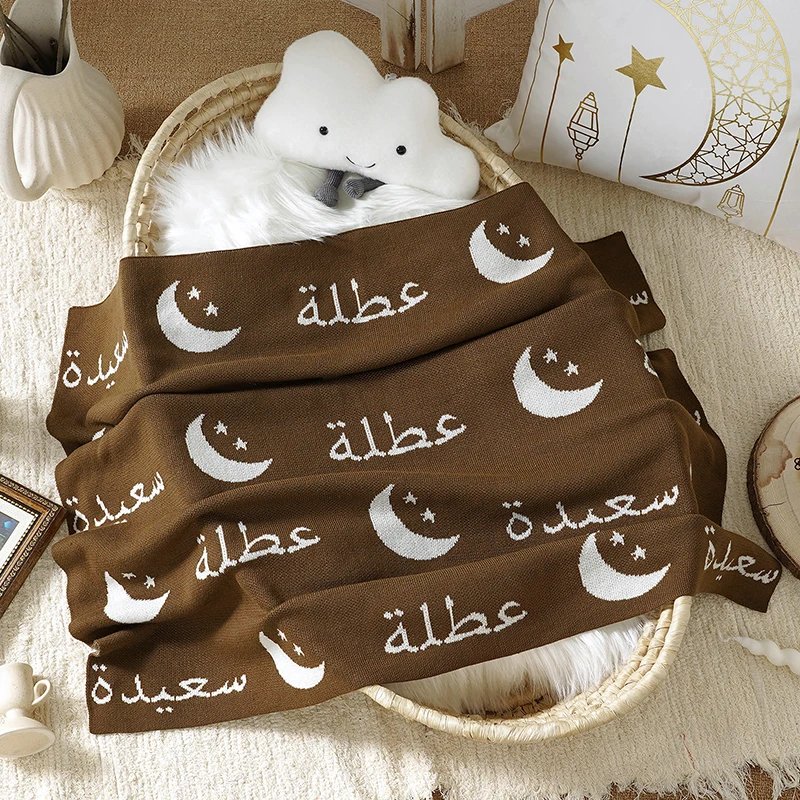 Manta de punto para bebé recién nacido, manta envolvente para cochecito, fundas para dormir de 100x80CM, colcha de cama para niño y niña, moda árabe a cuadros Sof - imagen 3