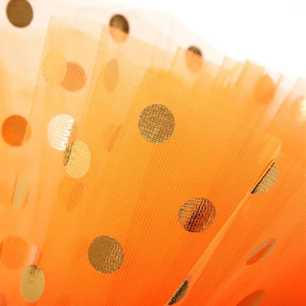 Falda de tutú de arcoíris a la moda para bebé, falda de princesa dorada con lunares de colores, Red de tul, Pettiskirt de baile - imagen 4