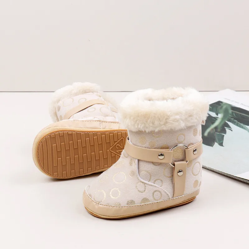 Nuevos zapatos cálidos para otoño e invierno, botas informales para recién nacidos, botas de nieve para bebés y niños, suela suave antideslizante, primeros caminantes para niños pequeños - imagen 5