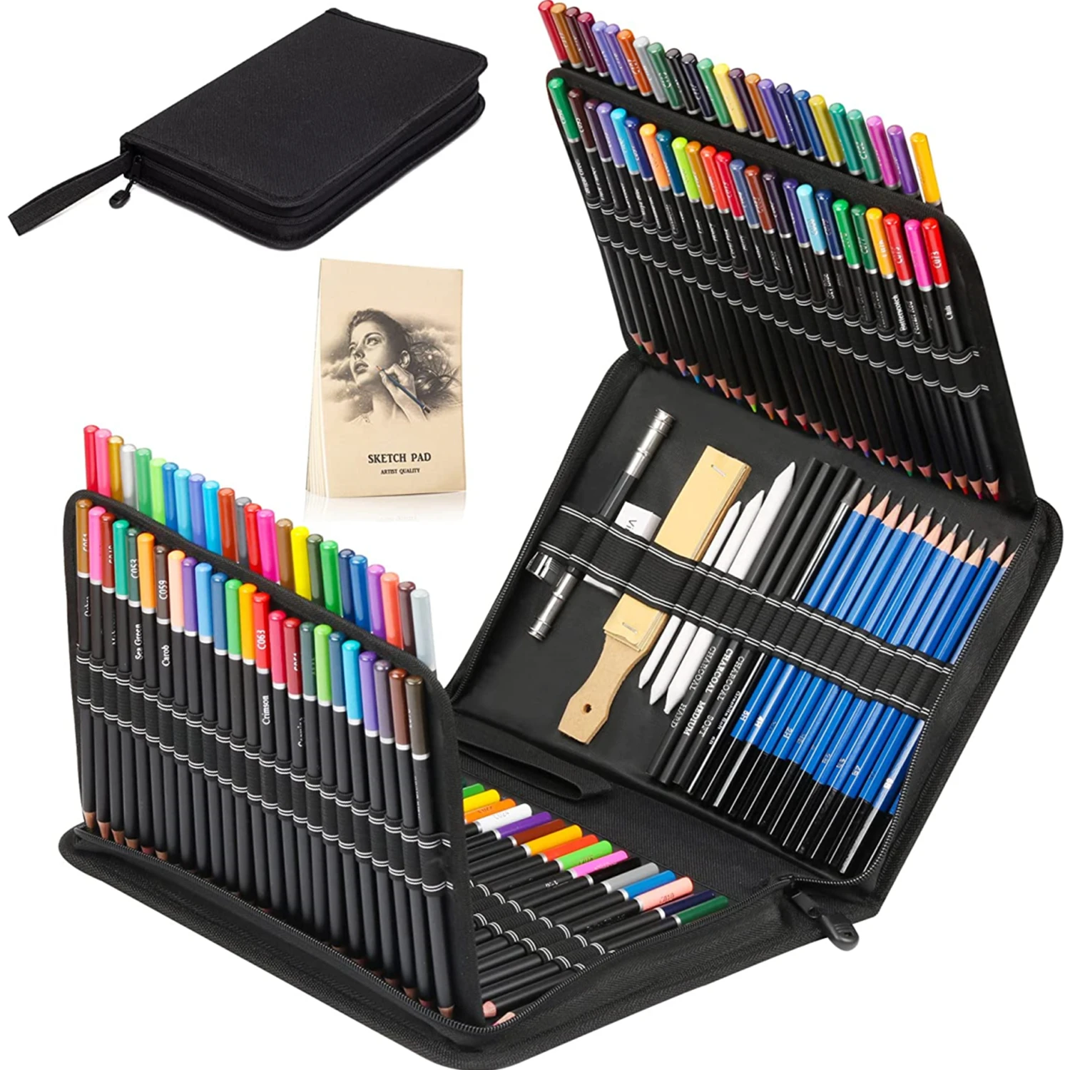 Juego lápices de colores y kit dibujo para niños