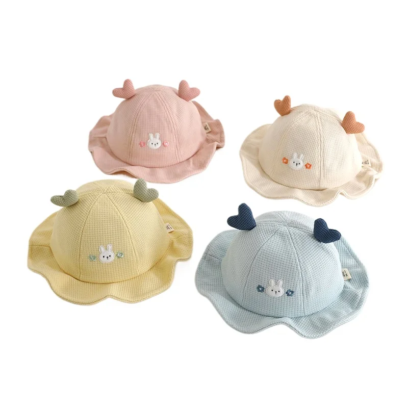 Gorro con cuenco de protección solar para bebé, sombrero de pescador coreano para niños, bonito sombrero de sombrilla para exteriores de 3 a 12 meses con dibujos animados - imagen 3