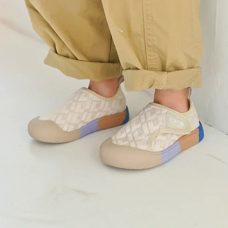 Zapatillas de deporte para niños y niñas, zapatos informales antideslizantes, de malla transpirable, para verano