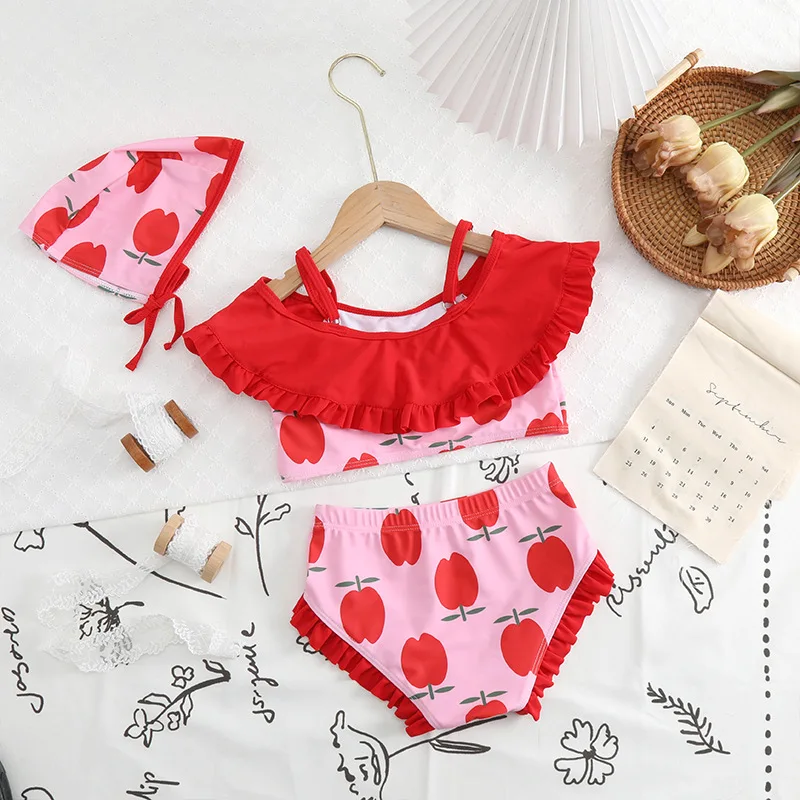 Bañador bebé niña con estampado de manzana y tutú - imagen 3