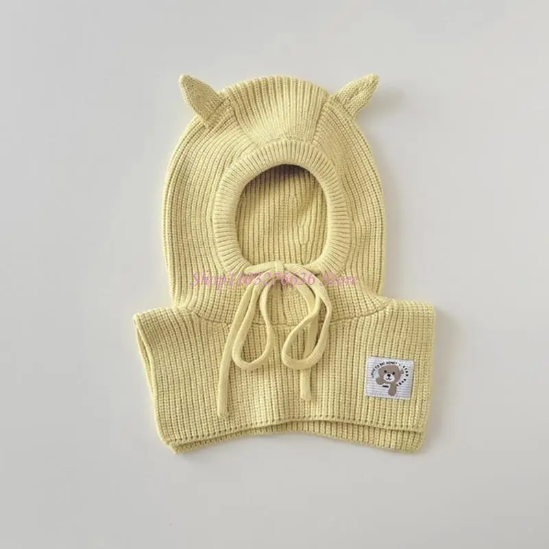 R6FD Gorro cálido entrelazado con orejeras modificable cuello tostador para niños tareas invierno aire libre 48 52 - imagen 4