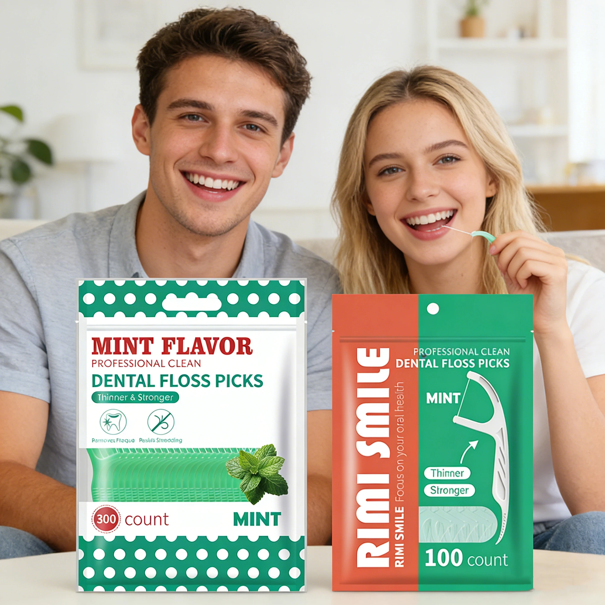 Púas de hilo dental con menta portátiles para higiene bucal infantil - imagen 2