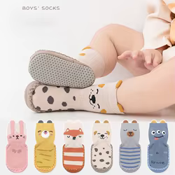 MILANCEL nueva primavera bebé Prewalker lindos animales de dibujos animados calcetines de suelo para niños estilo fino niñas calcetines antideslizantes para niños pequeños