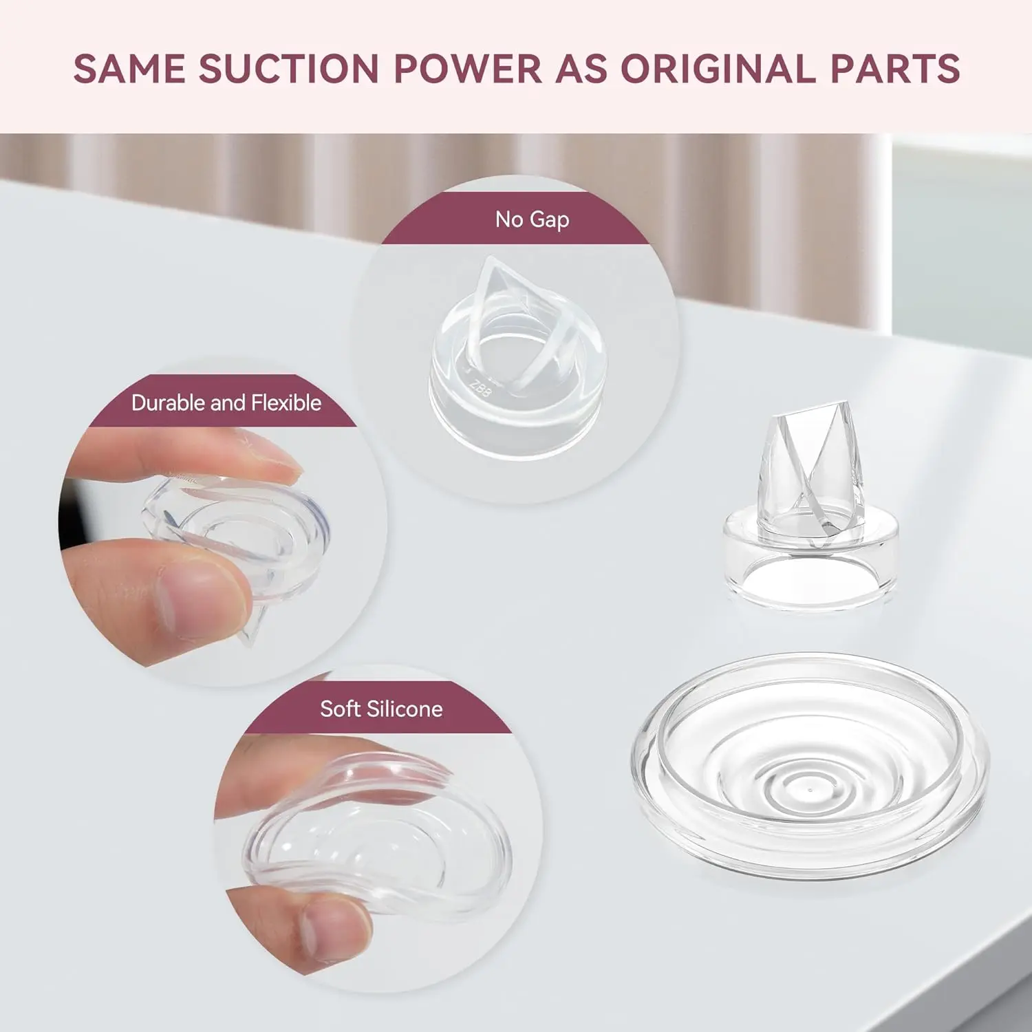 Diafragma de silicona con válvula de pico de pato S9 Pro/S12 Pro/S9/S12, Compatible con extractor de leche momcozy, reemplazo de extractor de leche eléctrico - imagen 3