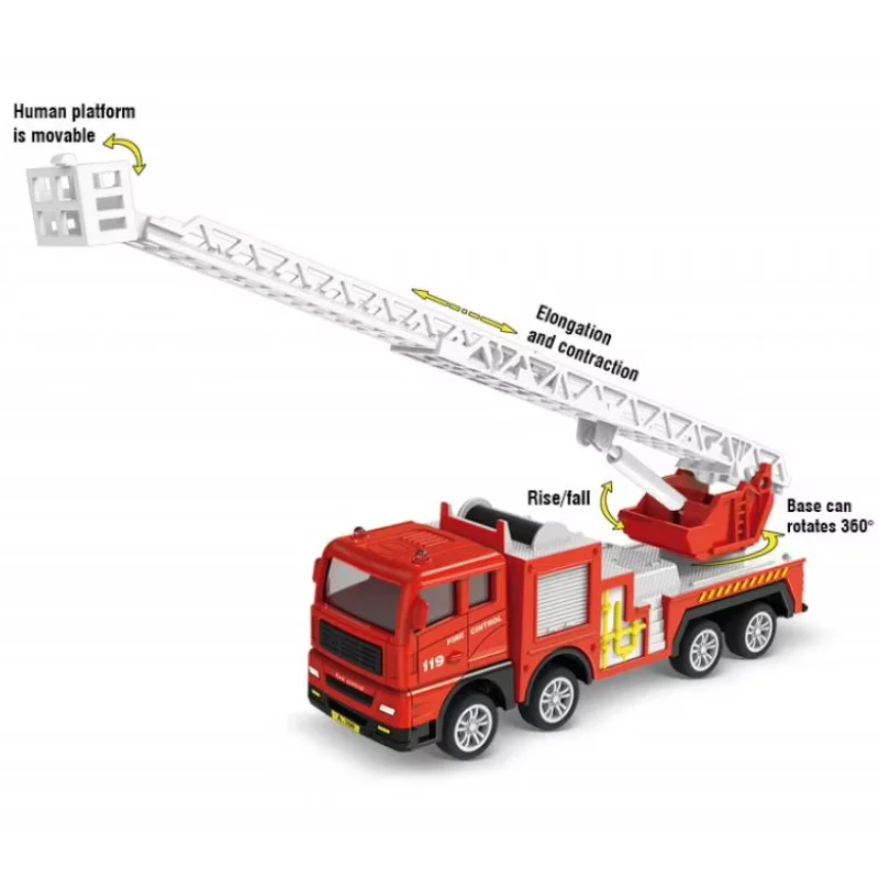Camión de bomberos telescópico de inercia para niños, rescate acuático - imagen 2