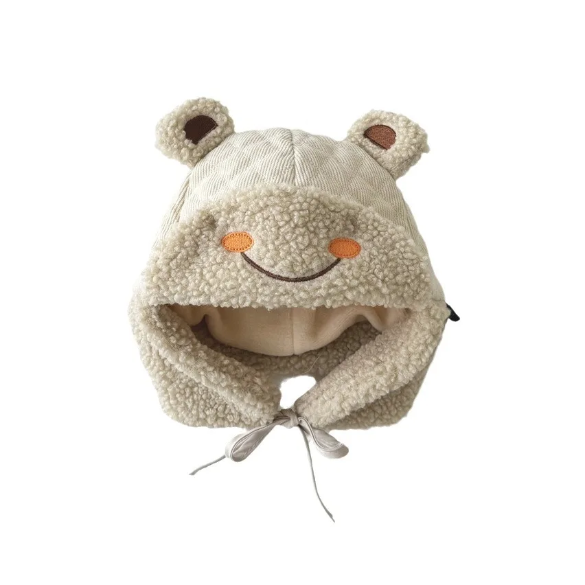 Gorro cálido de invierno para bebés recién nacidos, niños y niñas, gorro con protección para los oídos para bebés, gorros a prueba de viento para exteriores de Color sólido para niños pequeños - imagen 5