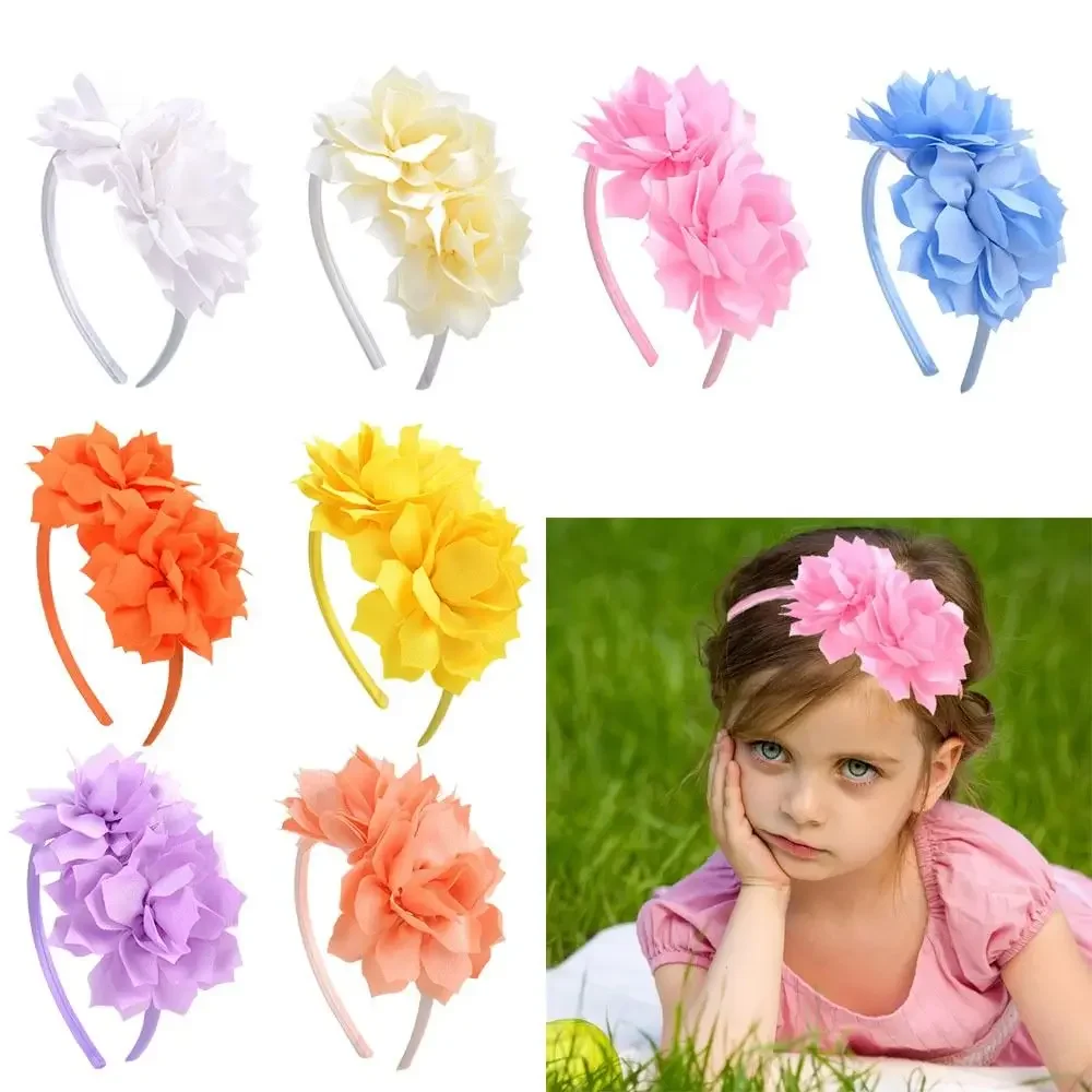 Tocado cinta de grogrén diadema de flores grandes diademas accesorios para el cabello banda para el cabello regalos joyería arcos aro para el cabello niños niñas - imagen 4