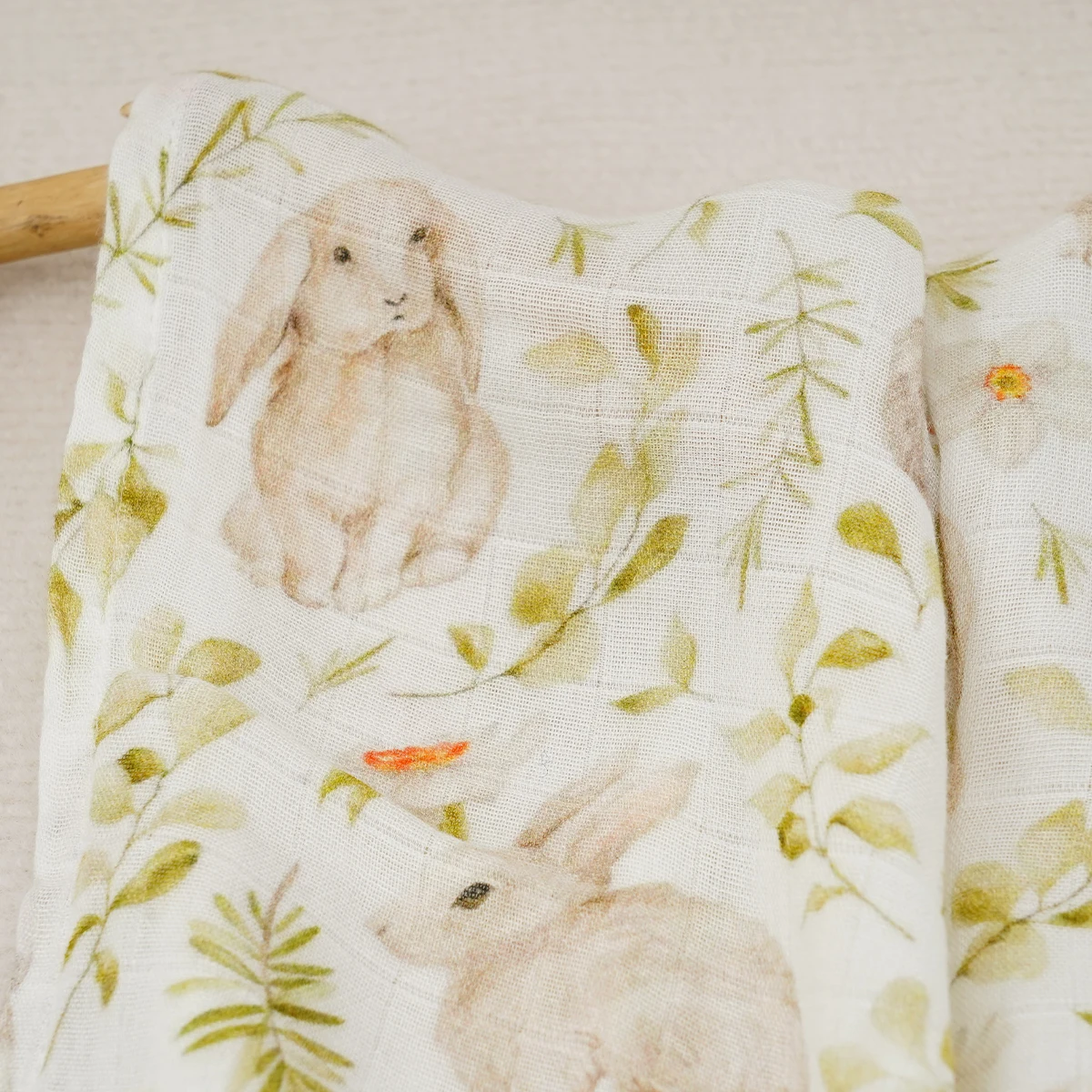 Elinfant-Manta envolvente de muselina de algodón y bambú con estampado Digital, manta receptora para bebé recién nacido - imagen 3