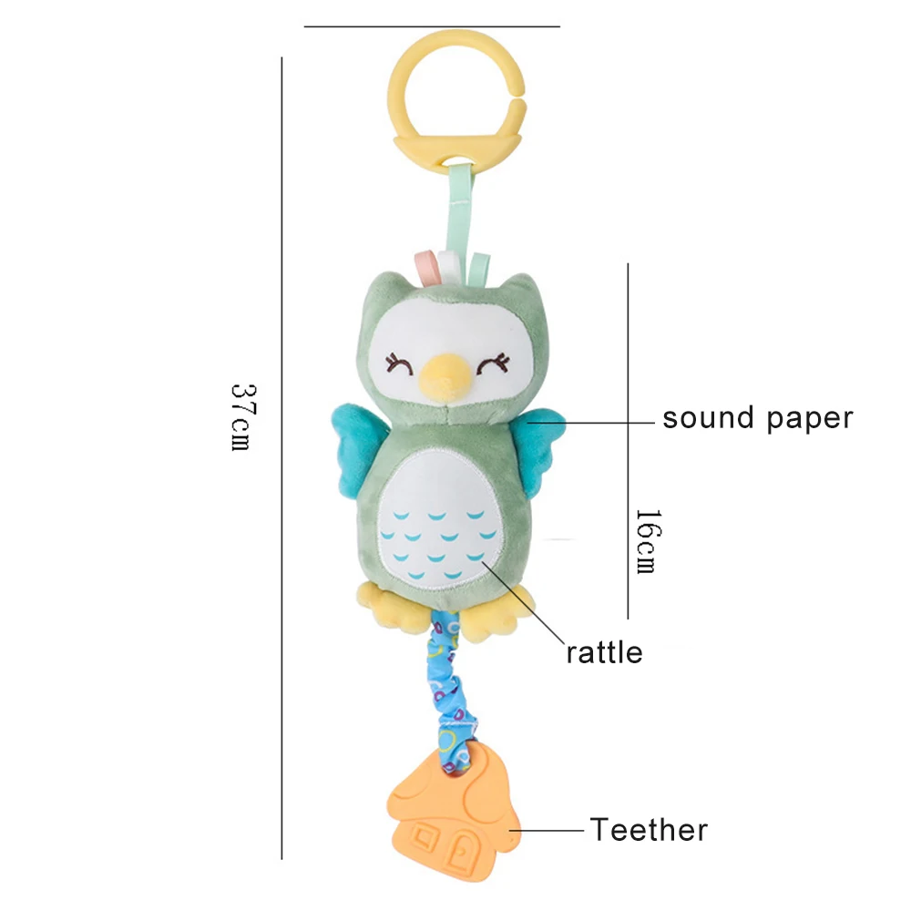 Sonajero de animales para bebé – Peluche suave sensorial manual - imagen 3