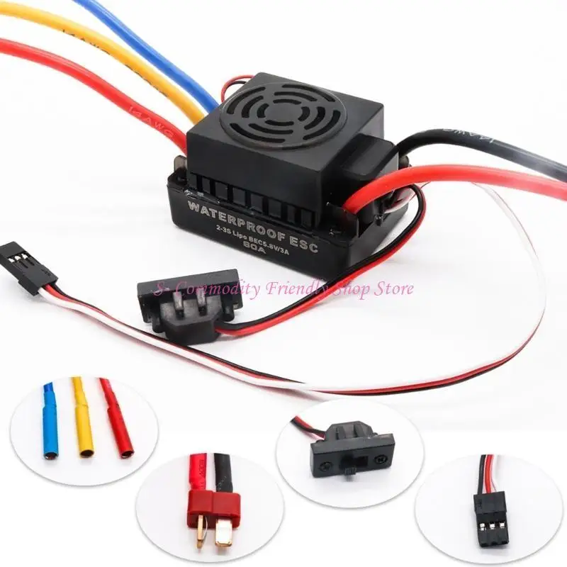 85ae 60/80/120A Motor sin escobillas Controlador velocidad electrónica ESC BEC 5.8V/3A para 1/10 1/8 RC Car Crawlers - imagen 5