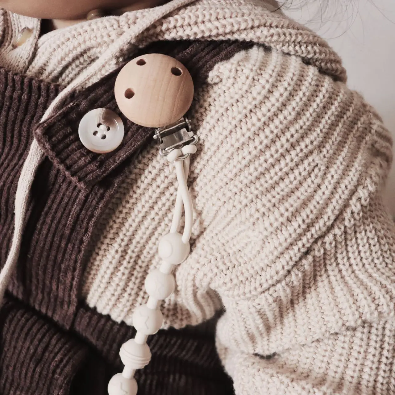 Clips para chupete de cuentas de Color caramelo de silicona suave, cadenas para chupete para recién nacidos, soporte para juguetes, soporte para pezones para bebés, juguete para la dentición, masticar para bebés - imagen 2