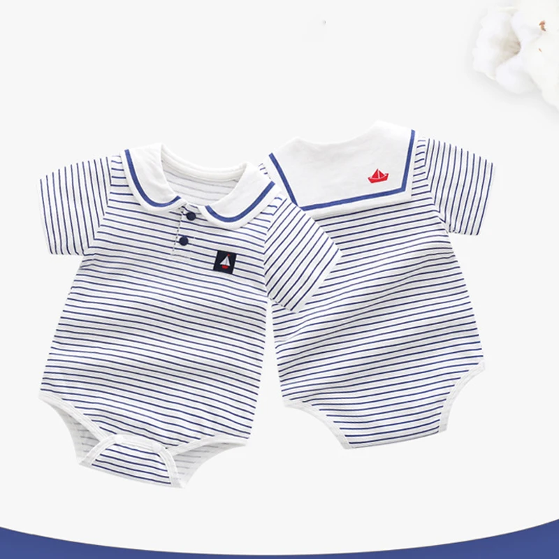 Body para recién nacido, peleles de manga corta de algodón para bebé, ropa de verano para niñas y niños, monos a rayas de una pieza para niños de 0 a 2 años