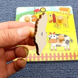 Rompecabezas 3D de madera Montessori educativo para bebés y niños