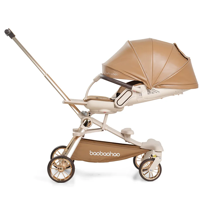 Cochecito de bebé ligero de lujo, asiento de coche, cochecito de bebé doble ligero con asiento de coche, cochecito de operación bidireccional