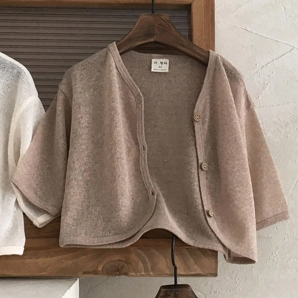 Veste légère à manches longues pour enfants, cardigan coréen pour bébés garçons et filles, manteau décontracté pour bébé, document solide, été, 0 à 3 ans - imagen 5