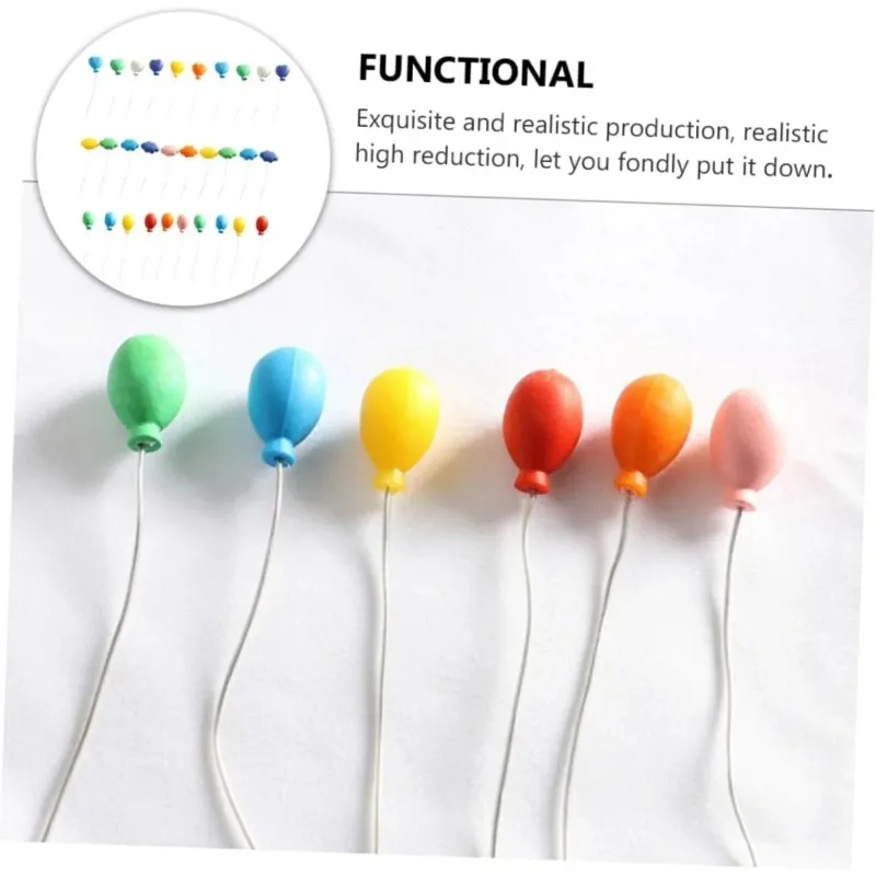 Globos para casa de muñecas, ramo en miniatura, juguete, Mini adornos de paisaje, decoraciones de jardín, decoración de pasteles, decoración de fiesta, 6 uds. - imagen 5