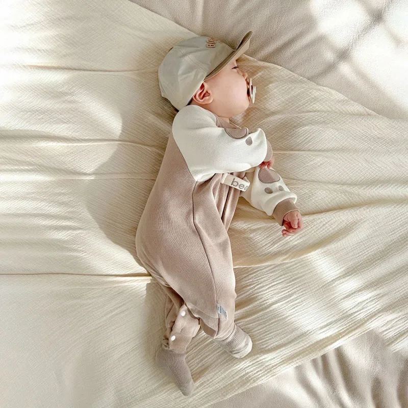 MILANCEL, nuevo peleles de otoño para bebé, mono bonito de oso de 0 a 24M con muñeco de oso, prendas de vestir dulces para niños pequeños - imagen 4