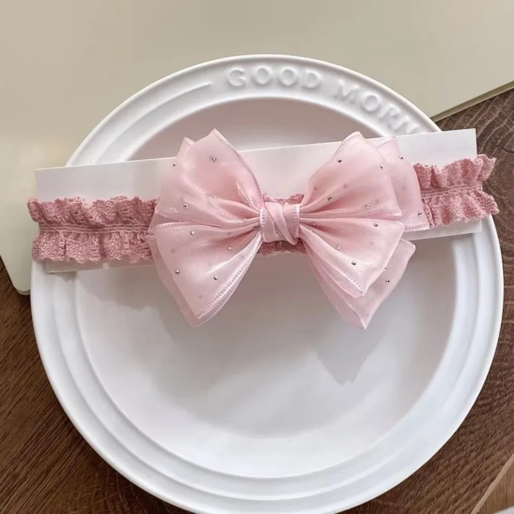 Diadema lazo para recién nacida – Encaje suave elástico