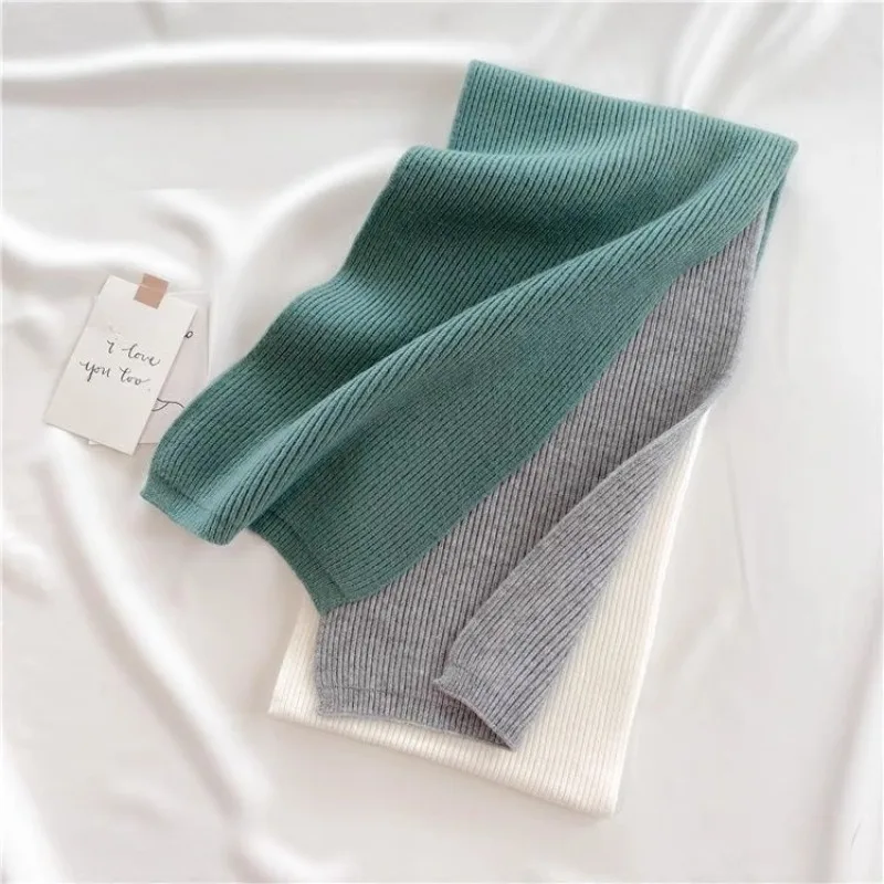 ¡Nueva bufanda de punto de retales de 3 colores de estilo coreano para mujer! Protección cálida para el cuello de invierno, cálida, linda y moderna para trajes de niña. - imagen 2