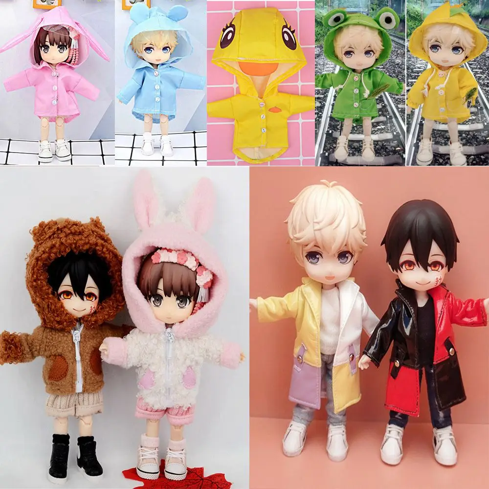 Cool niños regalo juguetes 1/12 muñecas moda muñeca pantalones cortos sudaderas con capucha muñeca Jeans PU chaquetas de cuero - imagen 3