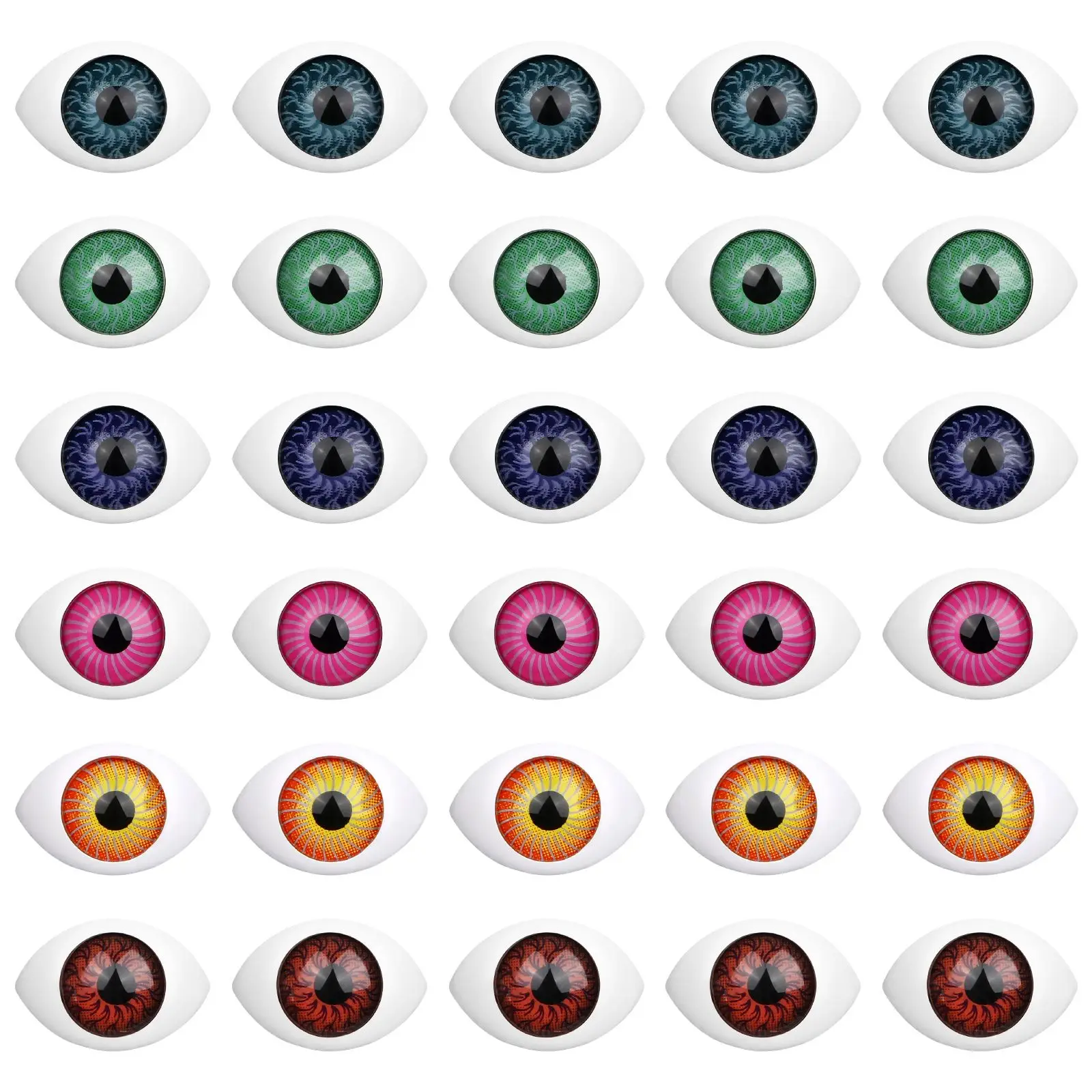 100 Uds. Globos oculares acrílicos ojos falsos juguete colgante simulado accesorios DIY para funda de teléfono Halloween