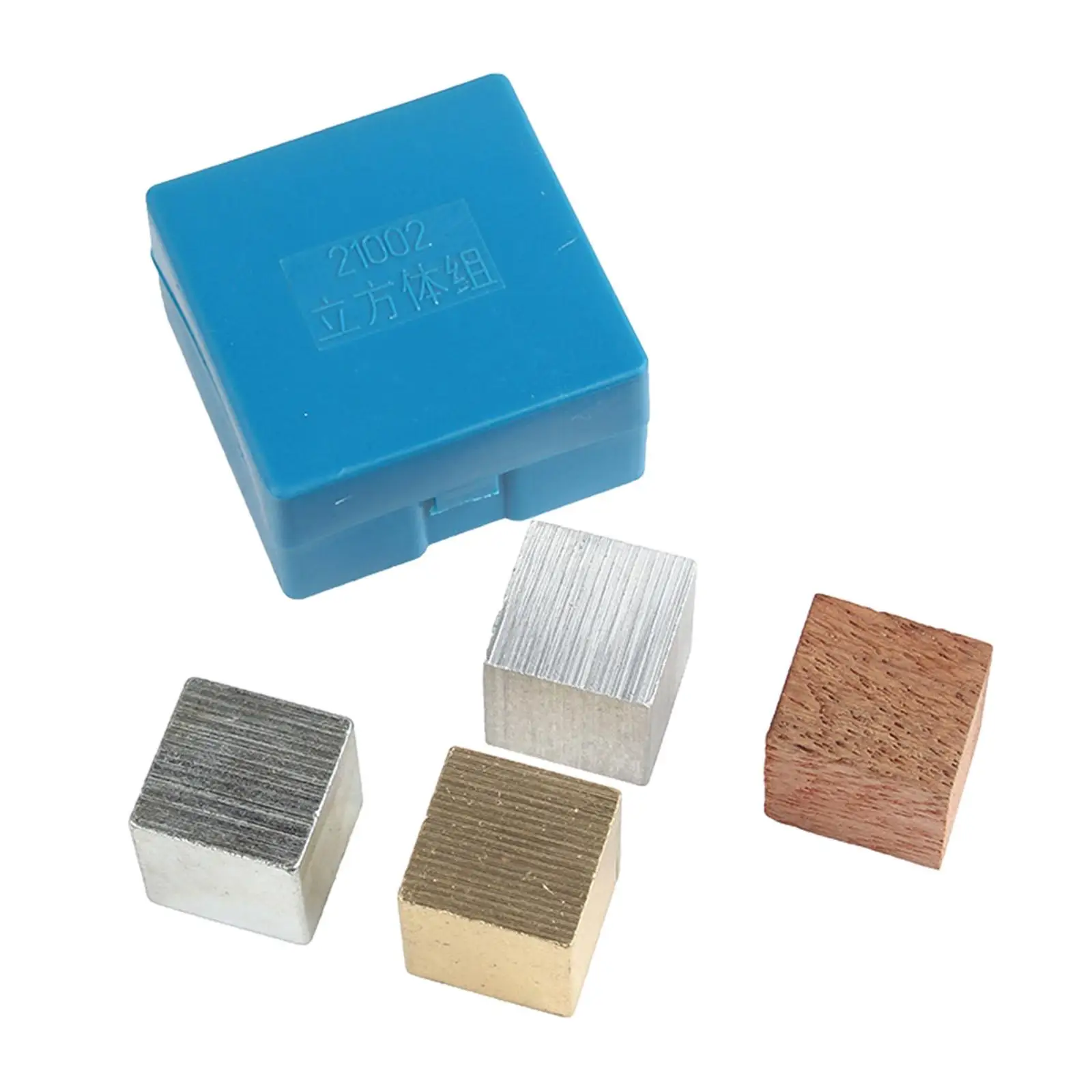 Density Cube Set, Iron,Wooden,Copper, Aluminum Cube,Portable Learning Teaching Tool for Lab Experiment Scientific for School