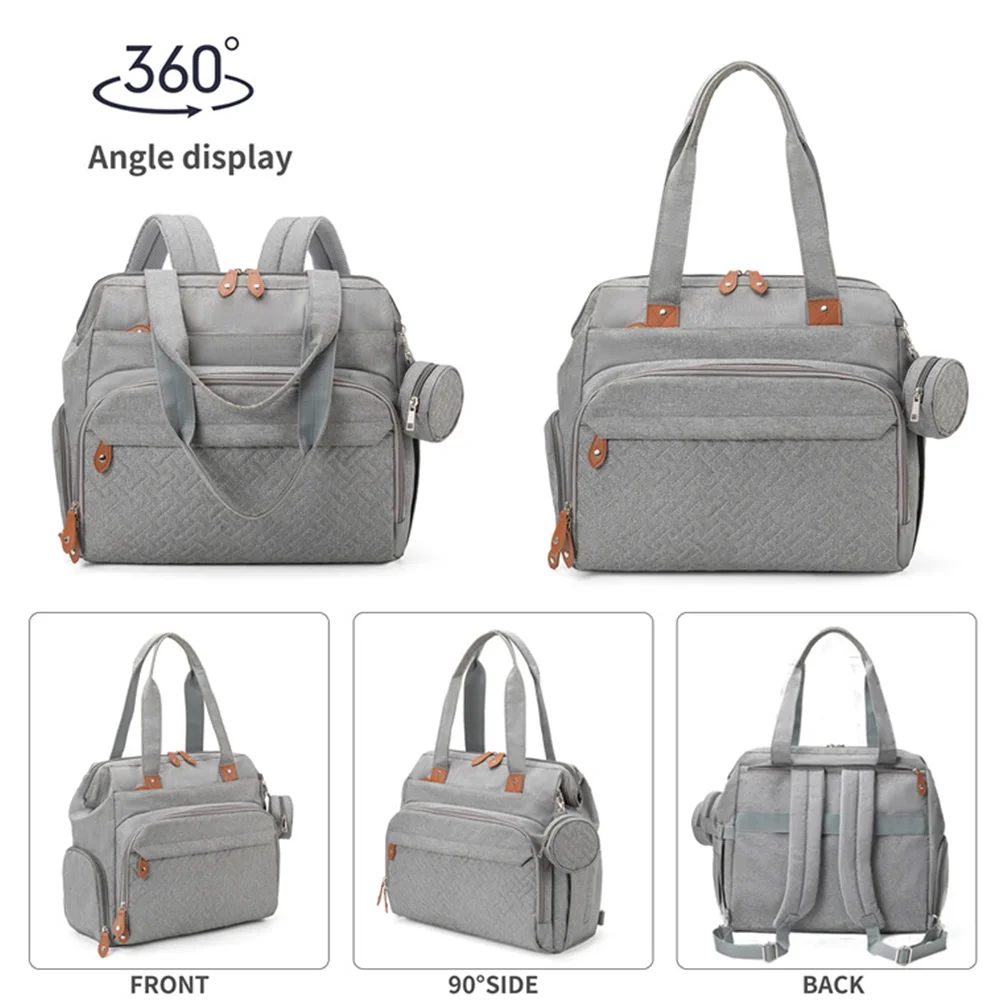 PANGDUBE Bolsas de pañales con 1 bolsa para chupete, mochila para papá y mamá, mochila de viaje para mamá, accesorios para bebé, bolsa de maternidad - imagen 3