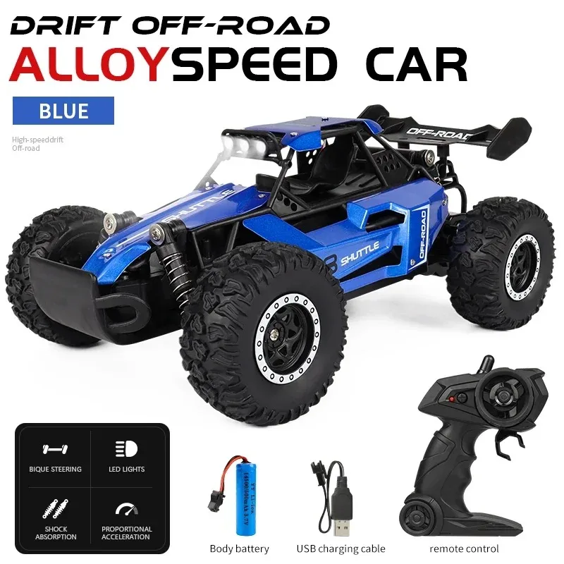 Nuevo coche RC 1:16 2WD con luz LED 2,4G 20 KM/H alta velocidad todoterreno escalada coche de Control remoto regalos de juguete para niños niñas niños - imagen 5