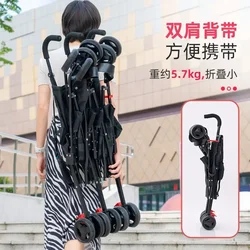 Cochecito de bebé doble, ultraligero, doble plegable, paraguas, cochecito de segundo niño, bebé gemelo