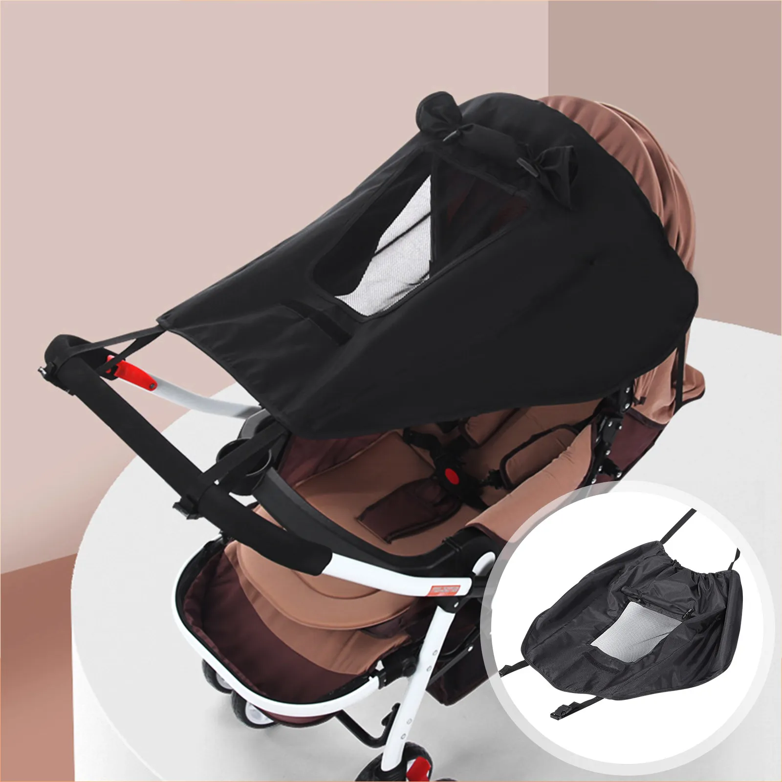 Parasol para cochecito con protección UV y cubierta impermeable